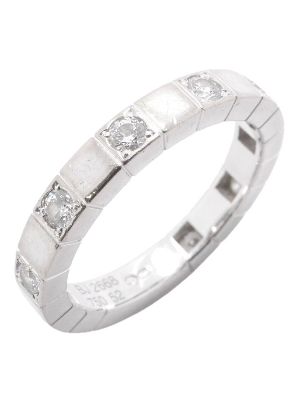 Cartier Ring Lanieres Half Diamond 18k White Gold